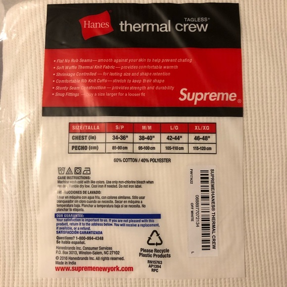 Supreme x Hanes Thermal - Picture 2 of 4